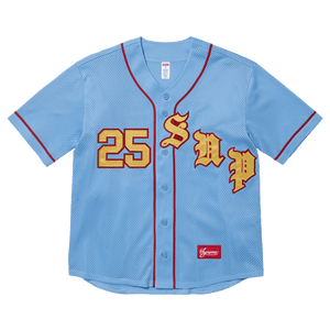 Supreme Old English Baseball Jersey 'Light Blue'