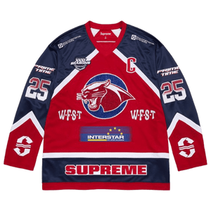 Supreme Rhinestone Hockey Jersey 'Red'