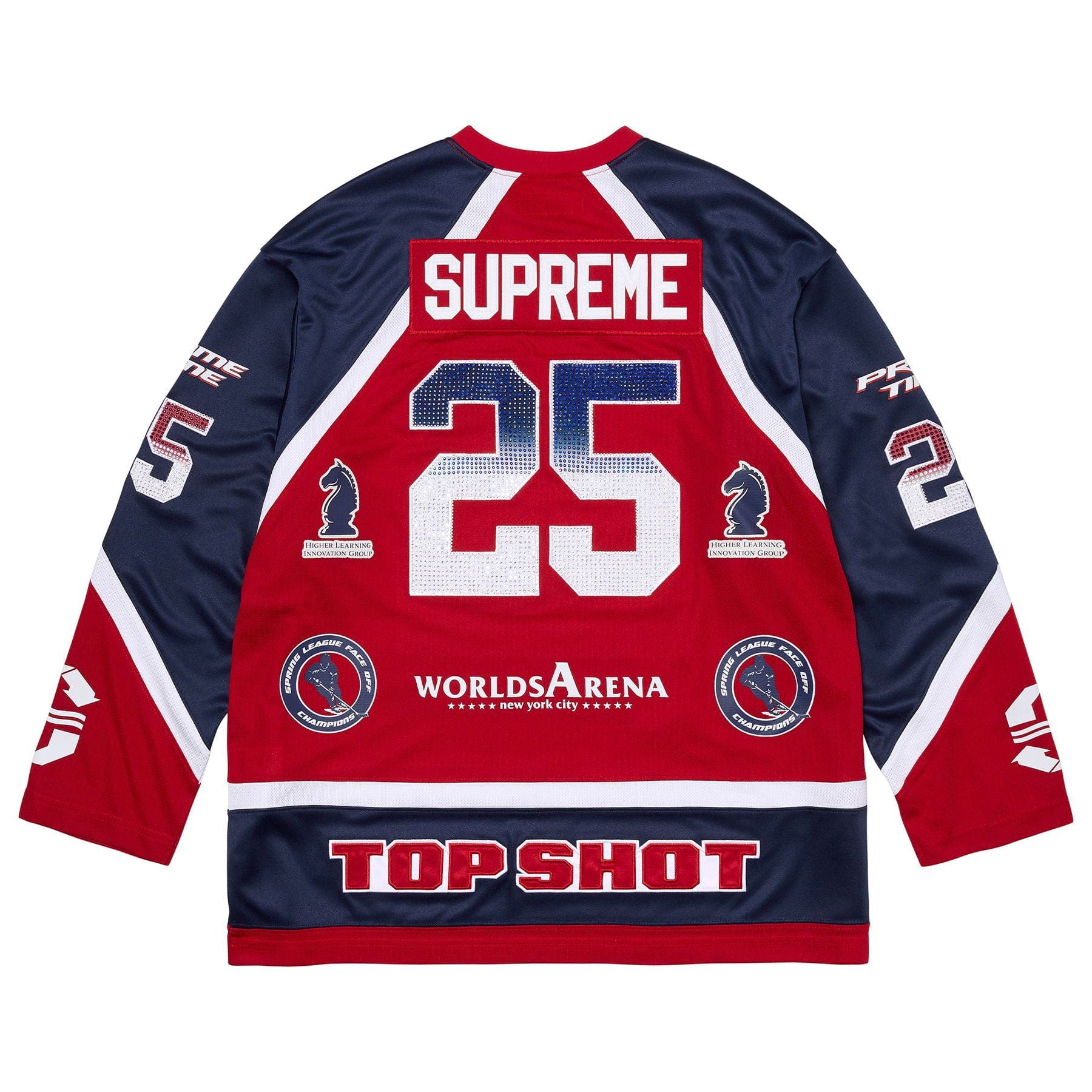 Supreme Rhinestone Hockey Jersey 'Red' - Kick Game
