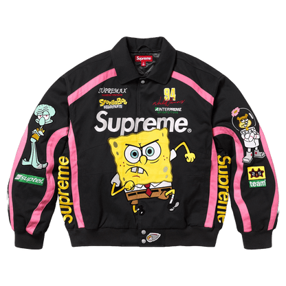 Supreme x SpongeBob SquarePants x Jeff Hamilton Racing Jacket 'Black' - Kick Game