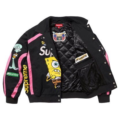 Supreme x SpongeBob SquarePants x Jeff Hamilton Racing Jacket 'Black' - Kick Game