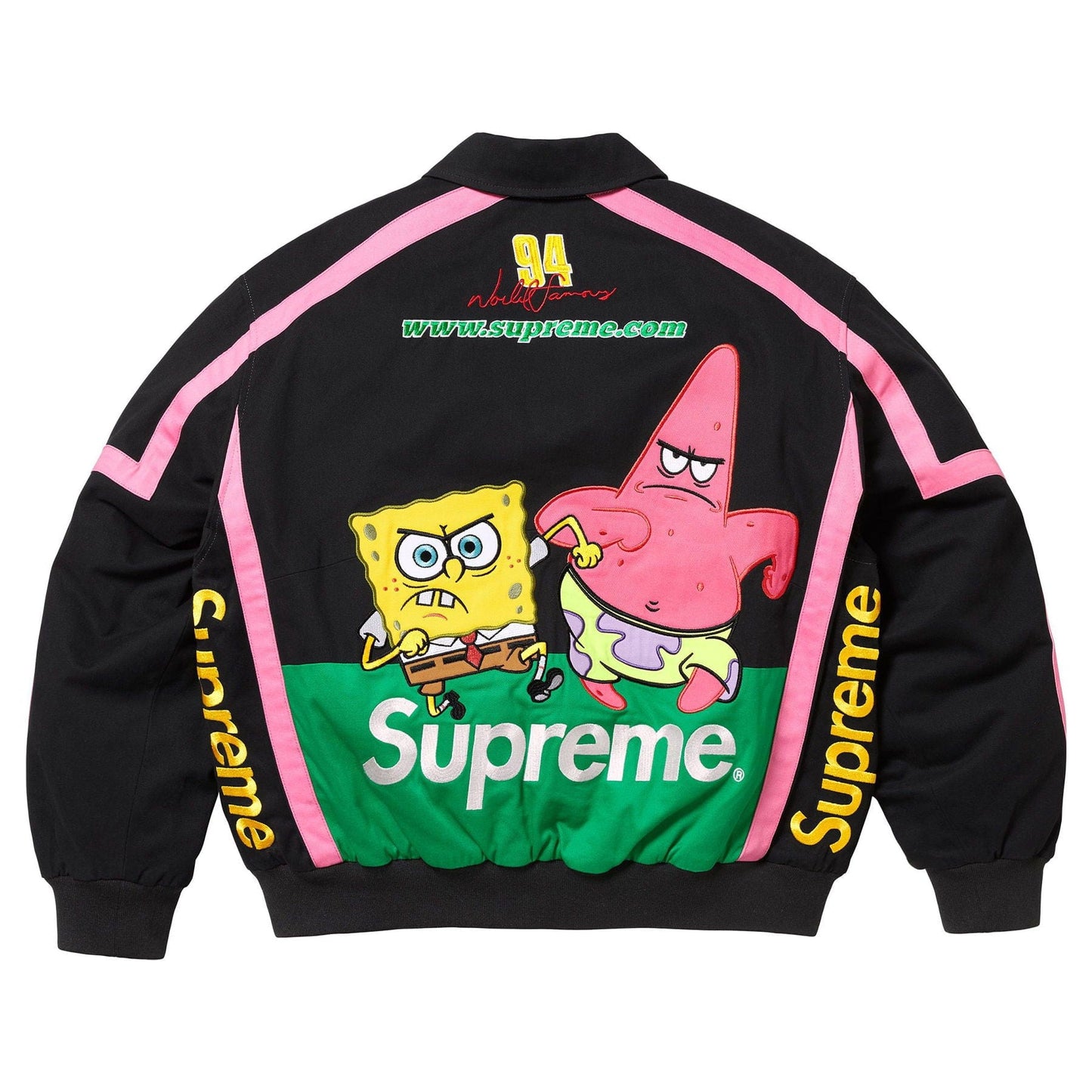 Supreme x SpongeBob SquarePants x Jeff Hamilton Racing Jacket 'Black' - Kick Game