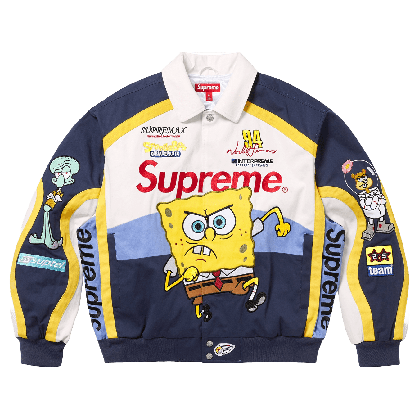 Supreme x SpongeBob SquarePants x Jeff Hamilton Racing Jacket 'White' - Kick Game