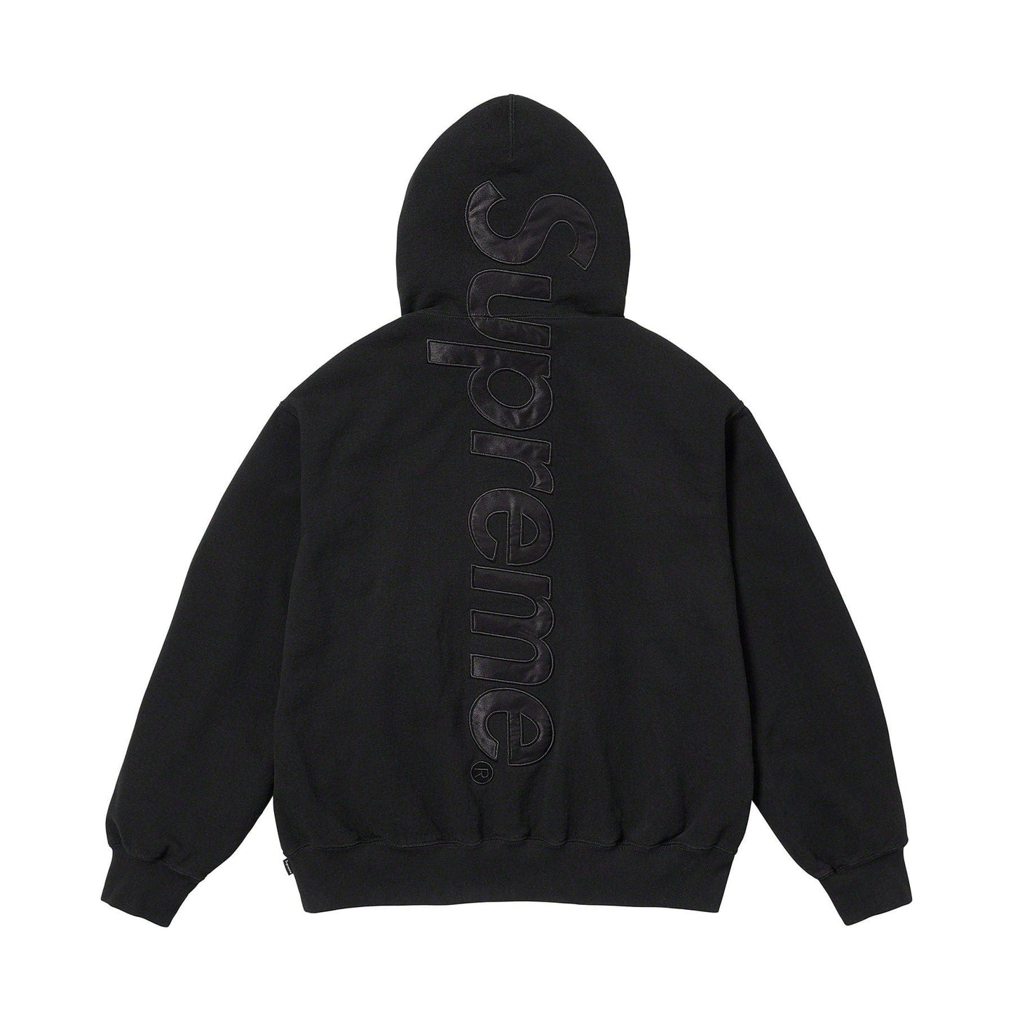Supreme Satin Appliqué Hoodie 'Black' - Kick Game