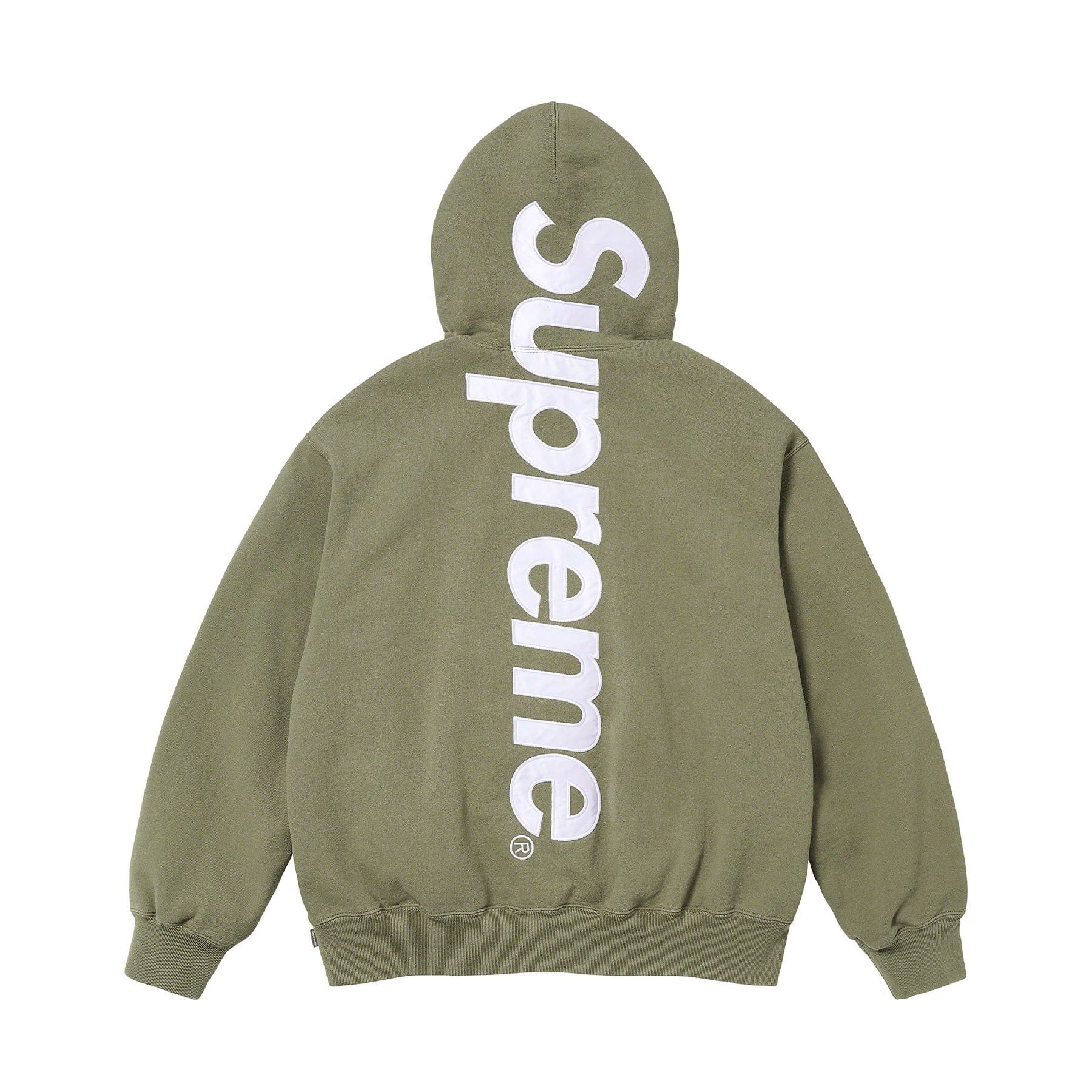 Supreme Satin Appliqué Hoodie 'Light Olive' - Kick Game