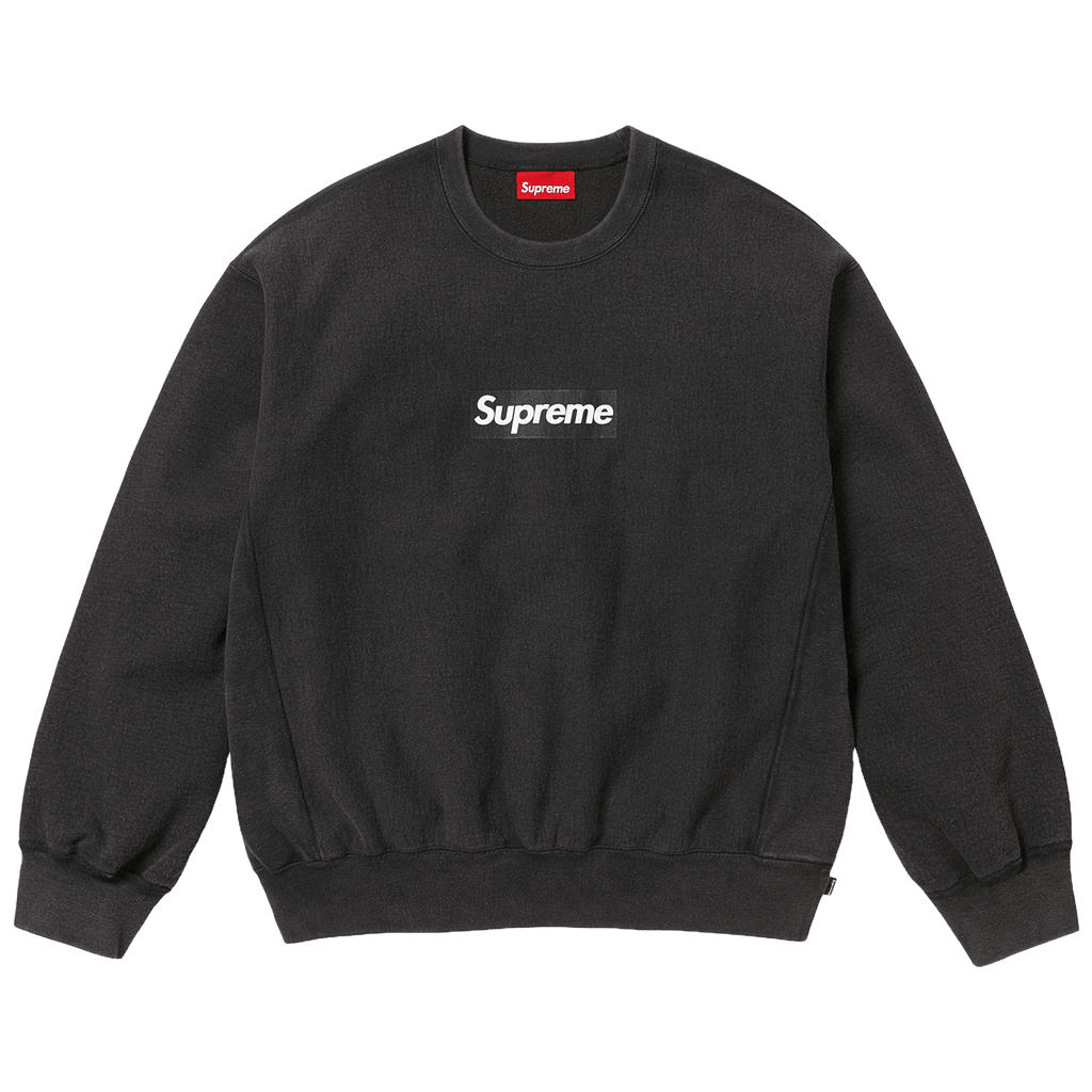 Supreme Washed Box Logo Crewneck 'Black' (SS25) - Kick Game