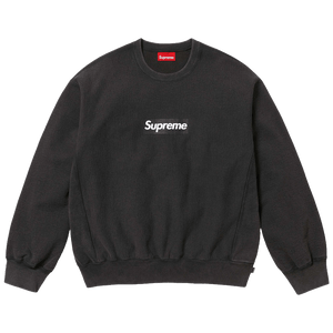 Supreme Washed Box Logo Crewneck 'Black' (SS25)