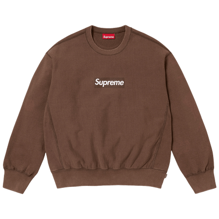 Supreme Washed Box Logo Crewneck 'Brown' (SS25) – Kick Game