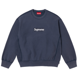 Supreme Washed Box Logo Crewneck 'Navy' (SS25)