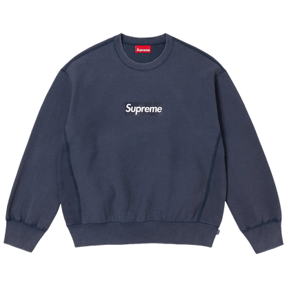 Supreme Washed Box Logo Crewneck 'Navy' (SS25) - Kick Game