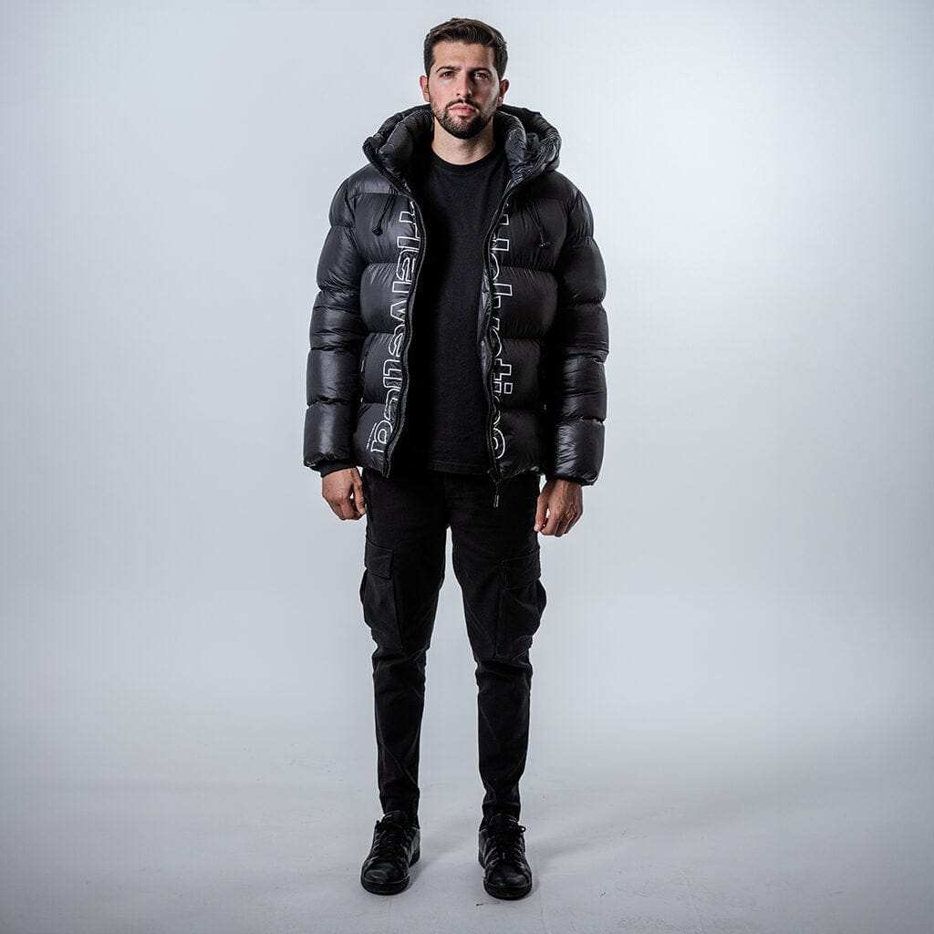 Helvetica Mountain Pioneers Silver 2 Hooded Down Jacket - Kick Game