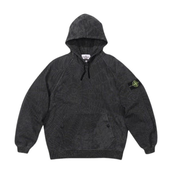 Supreme x Stone Island Hooded Sweatshirt Black Kick Game
