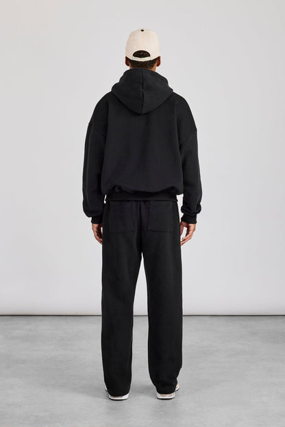 Cernucci Zip Through Boxy Hoodie & Relaxed Jogger - Black - Kick Game
