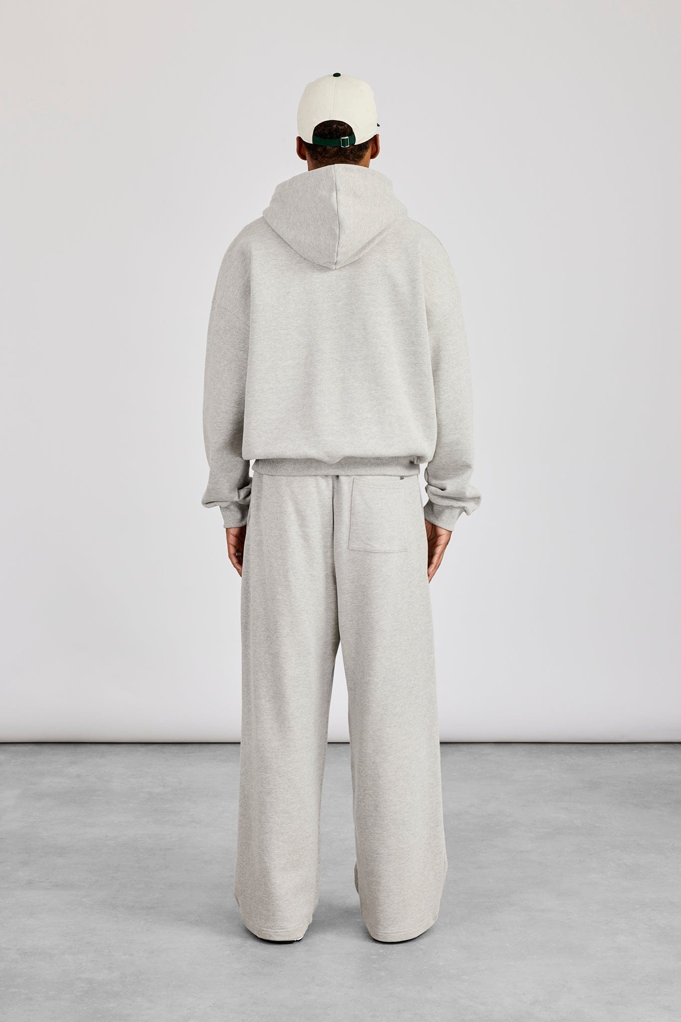 Zip Through Boxy Hoodie & Baggy Fit Jogger - Grey Marl - Kick Game