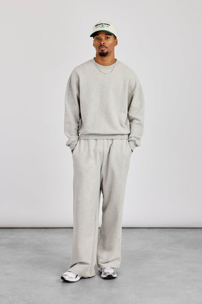 Sweater & Baggy Fit Jogger - Grey Marl - Kick Game