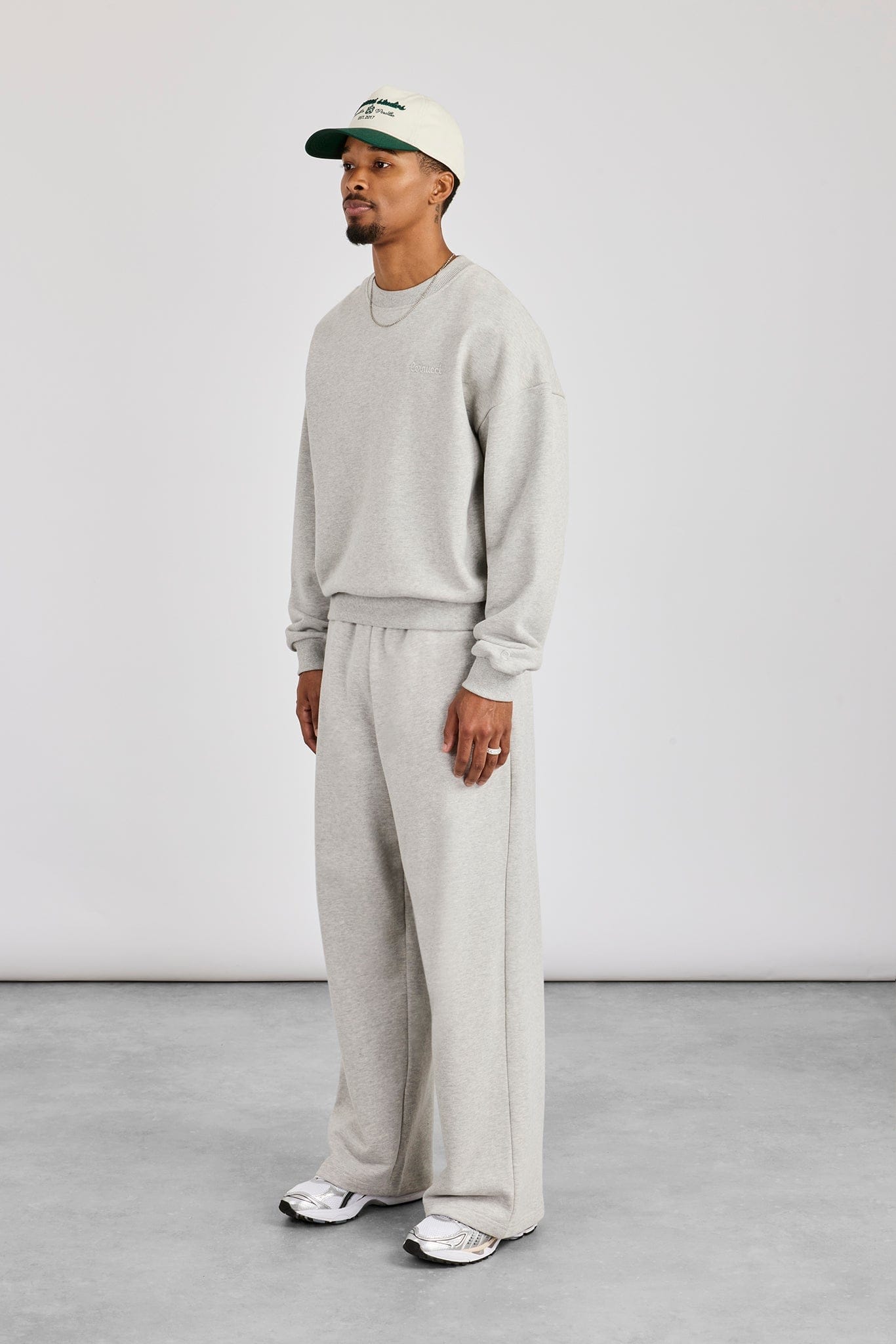 Sweater & Baggy Fit Jogger - Grey Marl - Kick Game