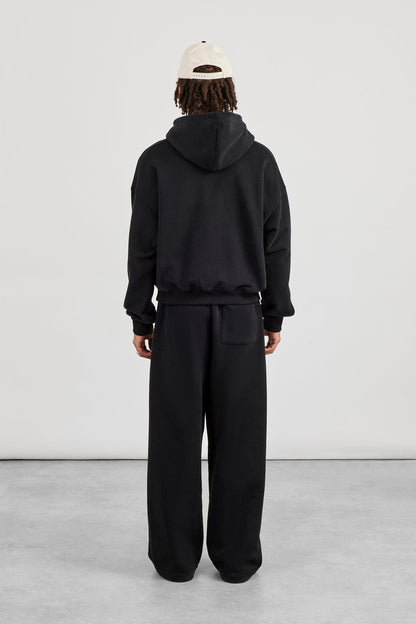 Boxy Hoodie & Baggy Fit Jogger - Black - Kick Game
