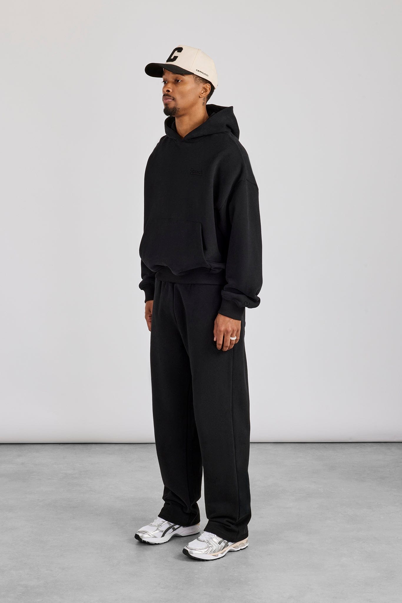 Cernucci Boxy Hoodie & Relaxed Jogger - Black - Kick Game