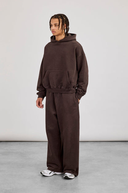 Mens Boxy Hoodie - Coffee - Kick Game