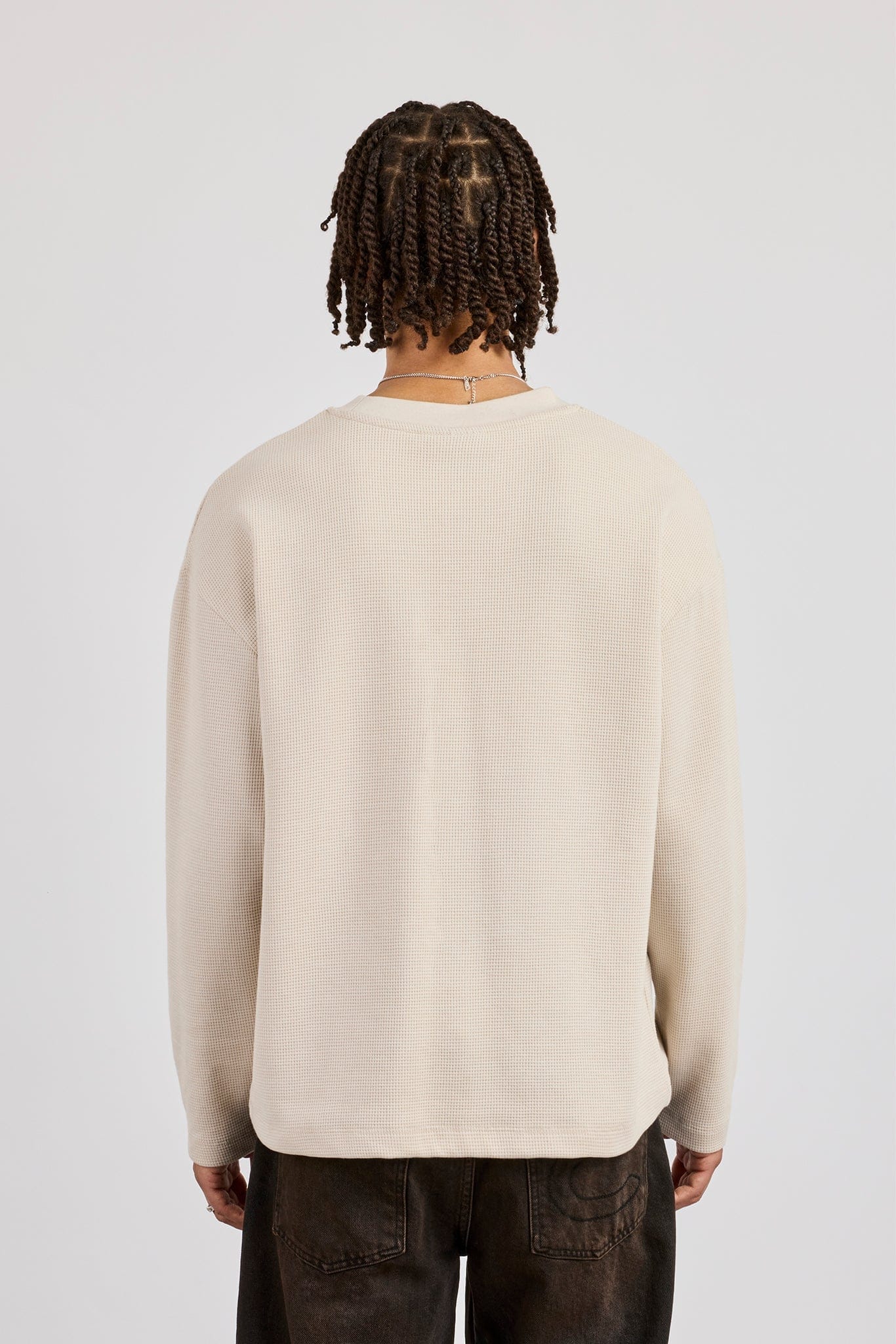 Waffle Long Sleeve T-Shirt - Stone - Kick Game