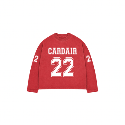 Cardair Varsity Long Sleeve T Shirt - Red - Kick Game