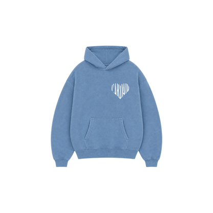 Cardair Embroidered Heart Hoodie - Blue - Kick Game