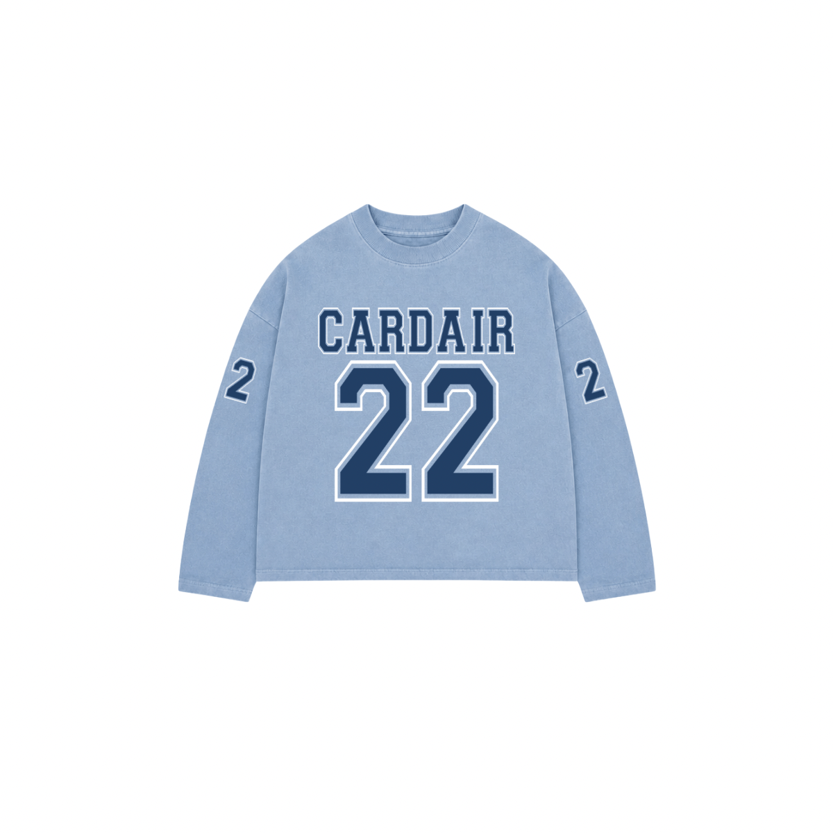 Cardair Varsity Long Sleeve T Shirt - Sky Blue - Kick Game