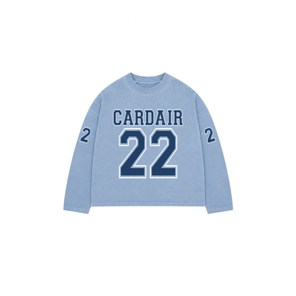 Cardair Varsity Long Sleeve T Shirt - Sky Blue - Kick Game