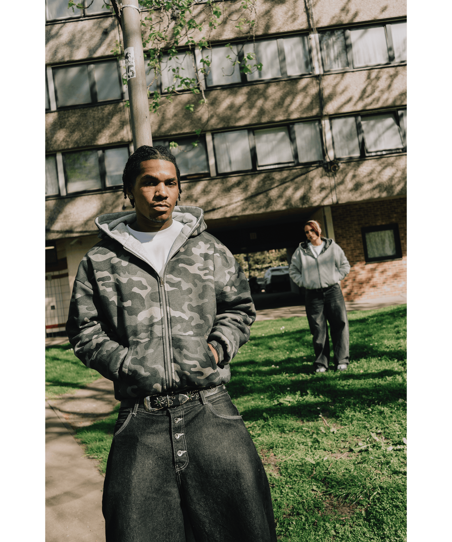 KAIZEN MARKET CAMO/GREY REVERSIBLE ZIP HOODIE - Kick Game