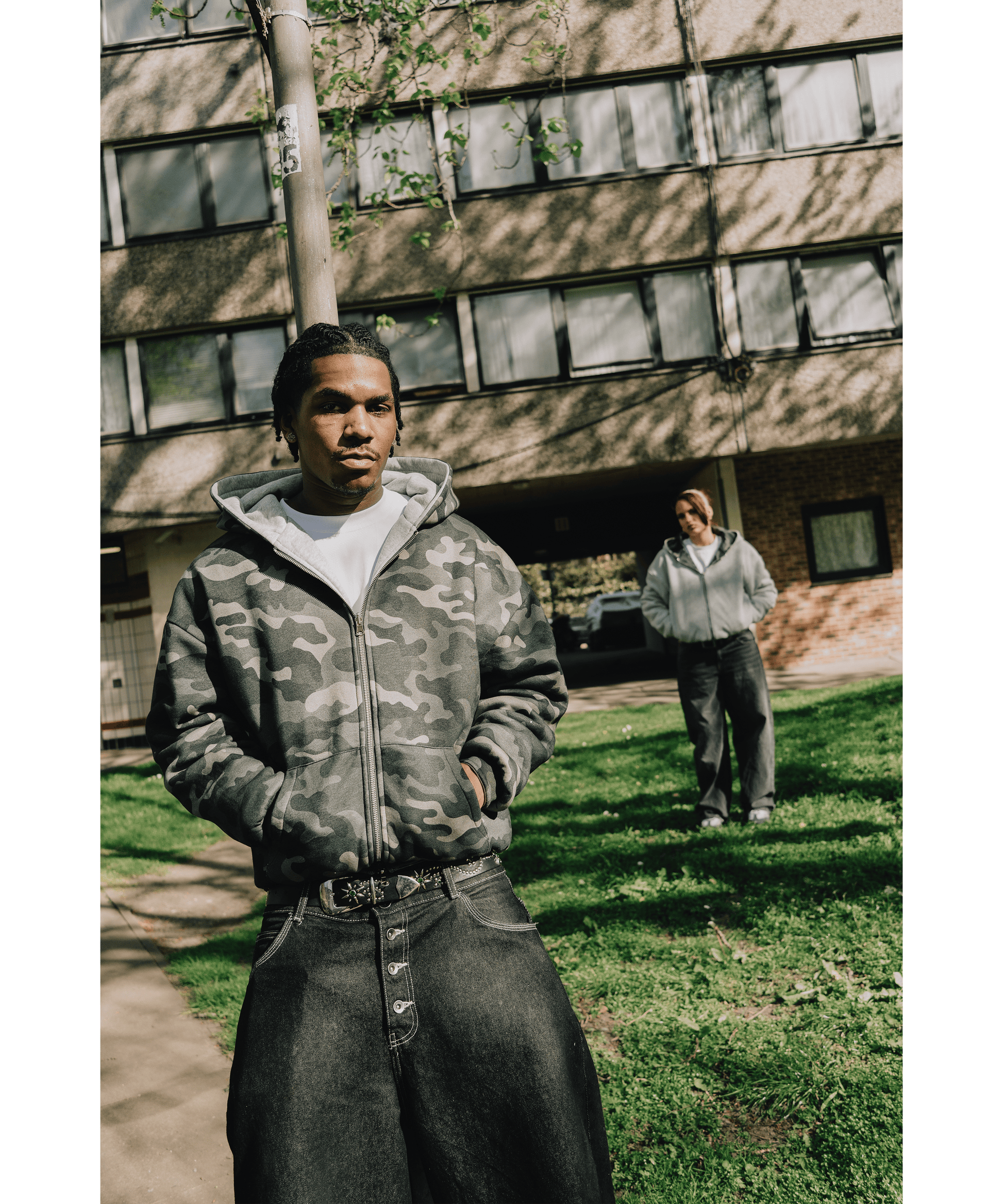 KAIZEN MARKET CAMO/GREY REVERSIBLE ZIP HOODIE - Kick Game