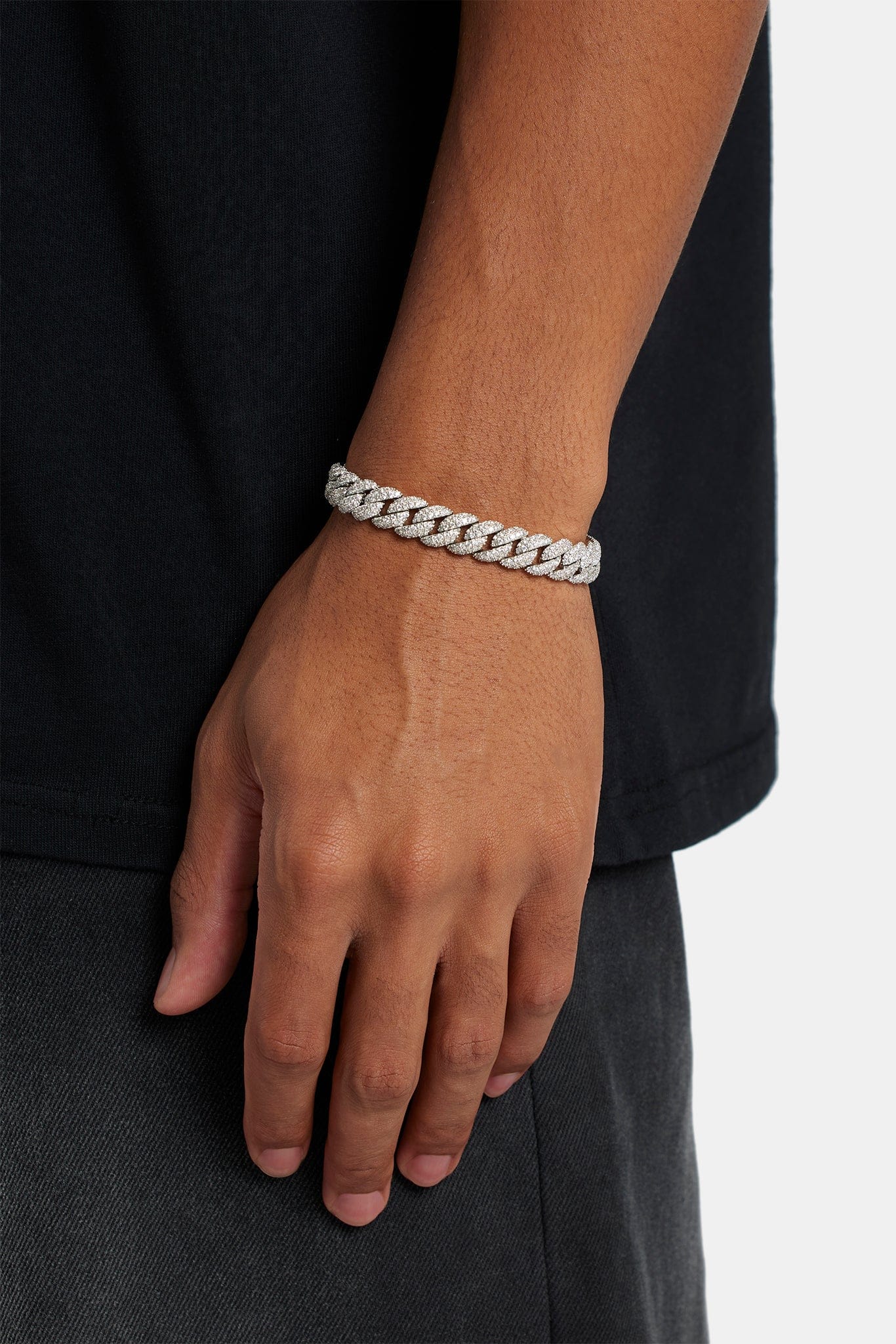 Iced Cuban Bracelet - 8mm - White - Kick Game