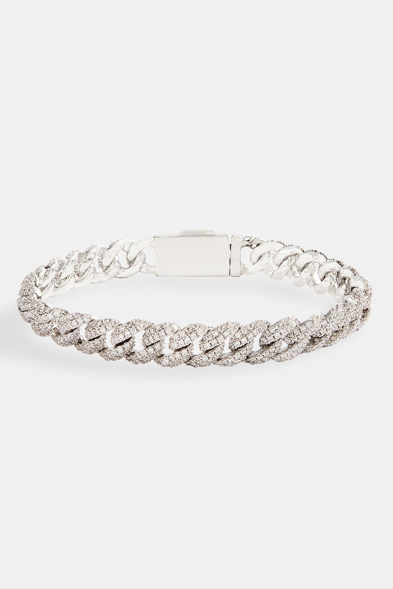 Iced Cuban Bracelet - 8mm - White - Kick Game