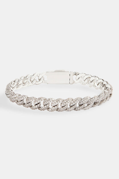 Iced Cuban Bracelet - 8mm - White - Kick Game