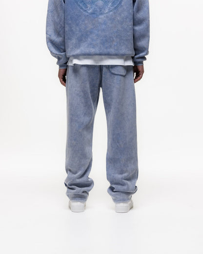 Magiri Embroidered Acid Wash Joggers 'Washed Blue' - Kick Game