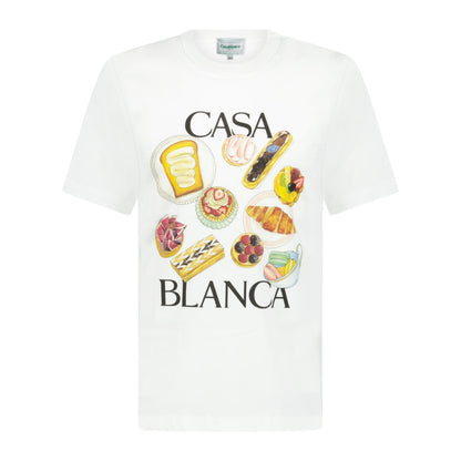 Casablanca In Flight Pastries Printed T-Shirt White - Kick Game
