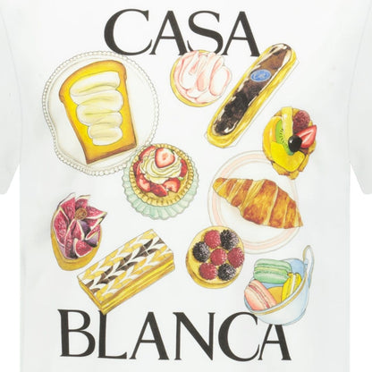 Casablanca In Flight Pastries Printed T-Shirt White - Kick Game