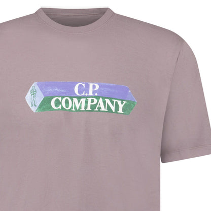 CP Company Cotton-Jersey T-Shirt in Purple Dove - Kick Game