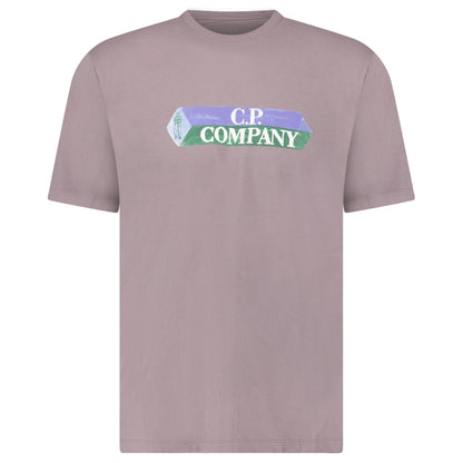 CP Company Cotton-Jersey T-Shirt in Purple Dove - Kick Game