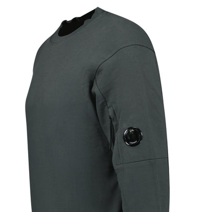 CP Company Diagonal Raised Fleece Crewneck Lens Sweatshirt Dark Shadow Grey - Kick Game