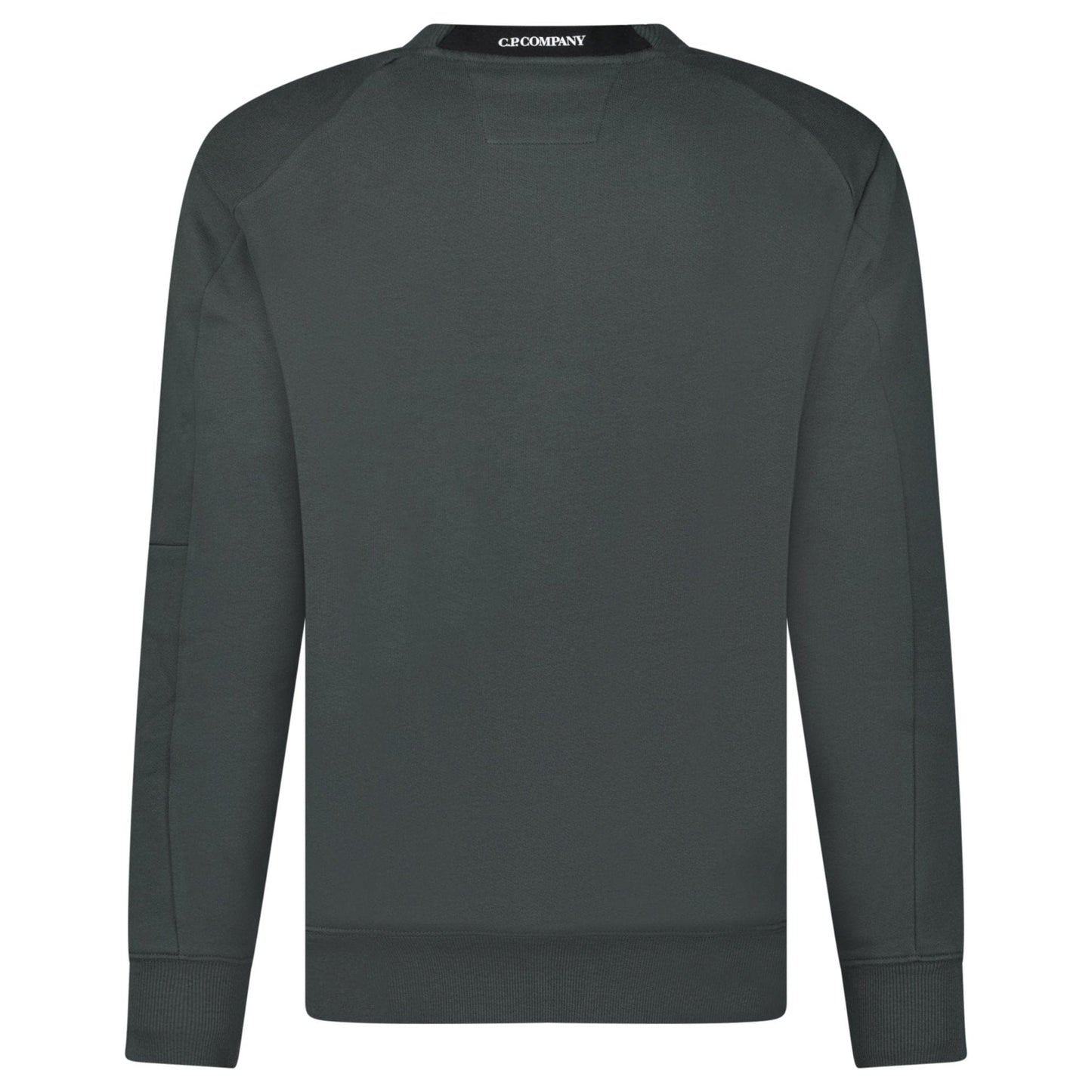 CP Company Diagonal Raised Fleece Crewneck Lens Sweatshirt Dark Shadow Grey - Kick Game
