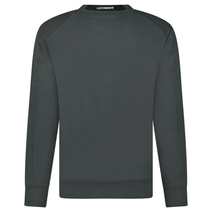 CP Company Diagonal Raised Fleece Crewneck Lens Sweatshirt Dark Shadow Grey - Kick Game