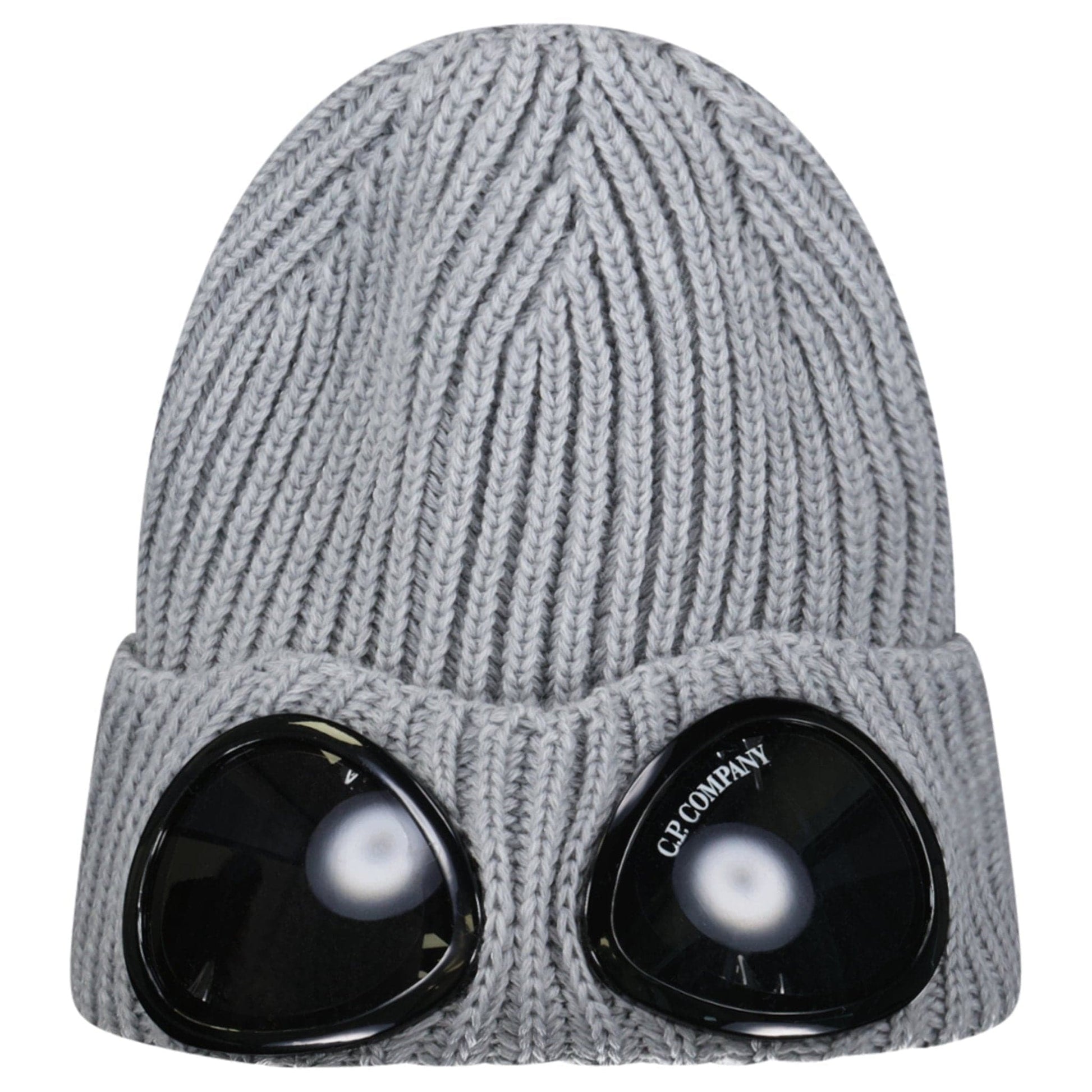 CP Company Extrafine Merino Wool Goggle Beanie in Grey - Kick Game