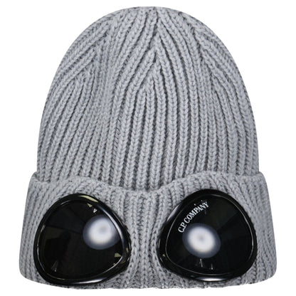 CP Company Extrafine Merino Wool Goggle Beanie in Grey - Kick Game