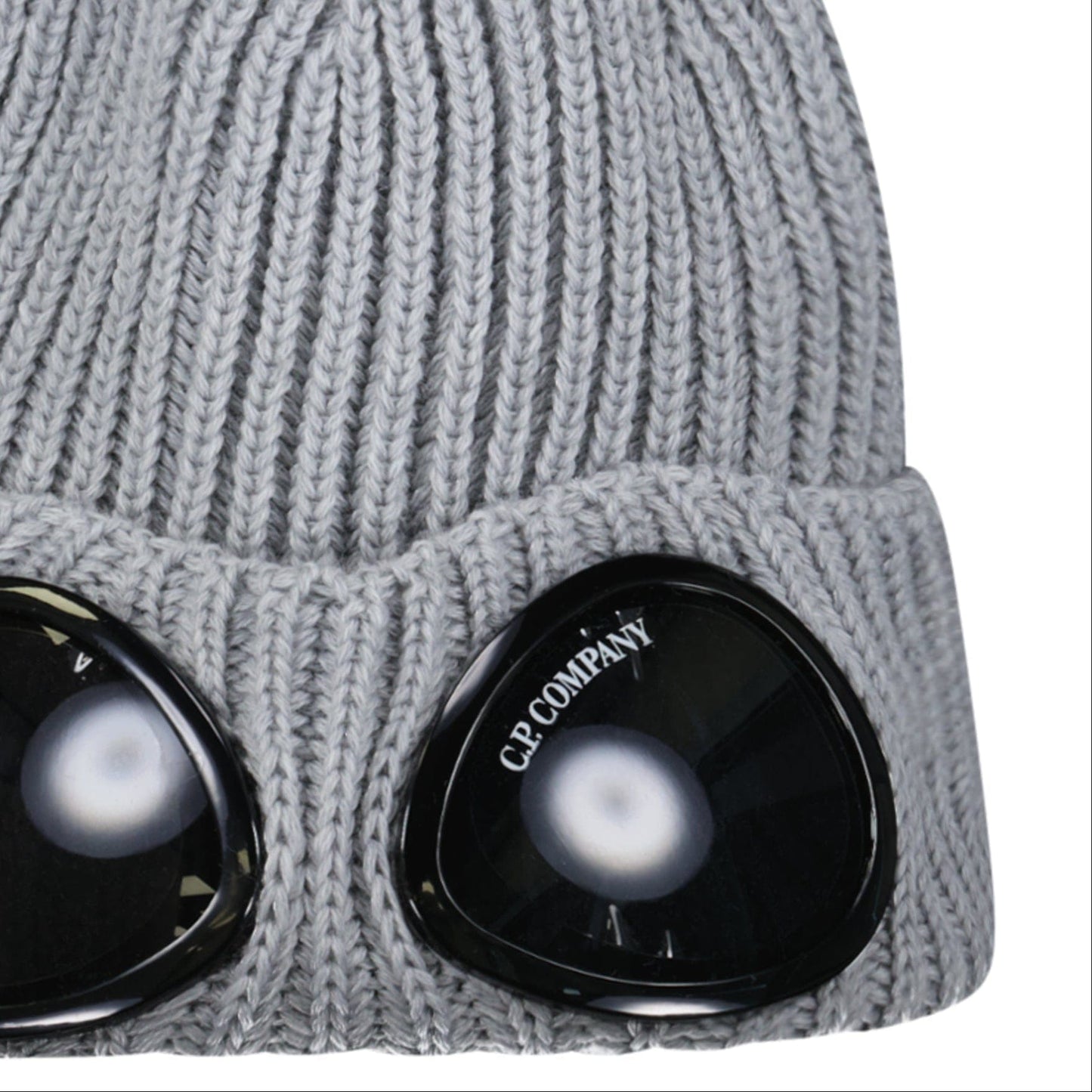 CP Company Extrafine Merino Wool Goggle Beanie in Grey - Kick Game