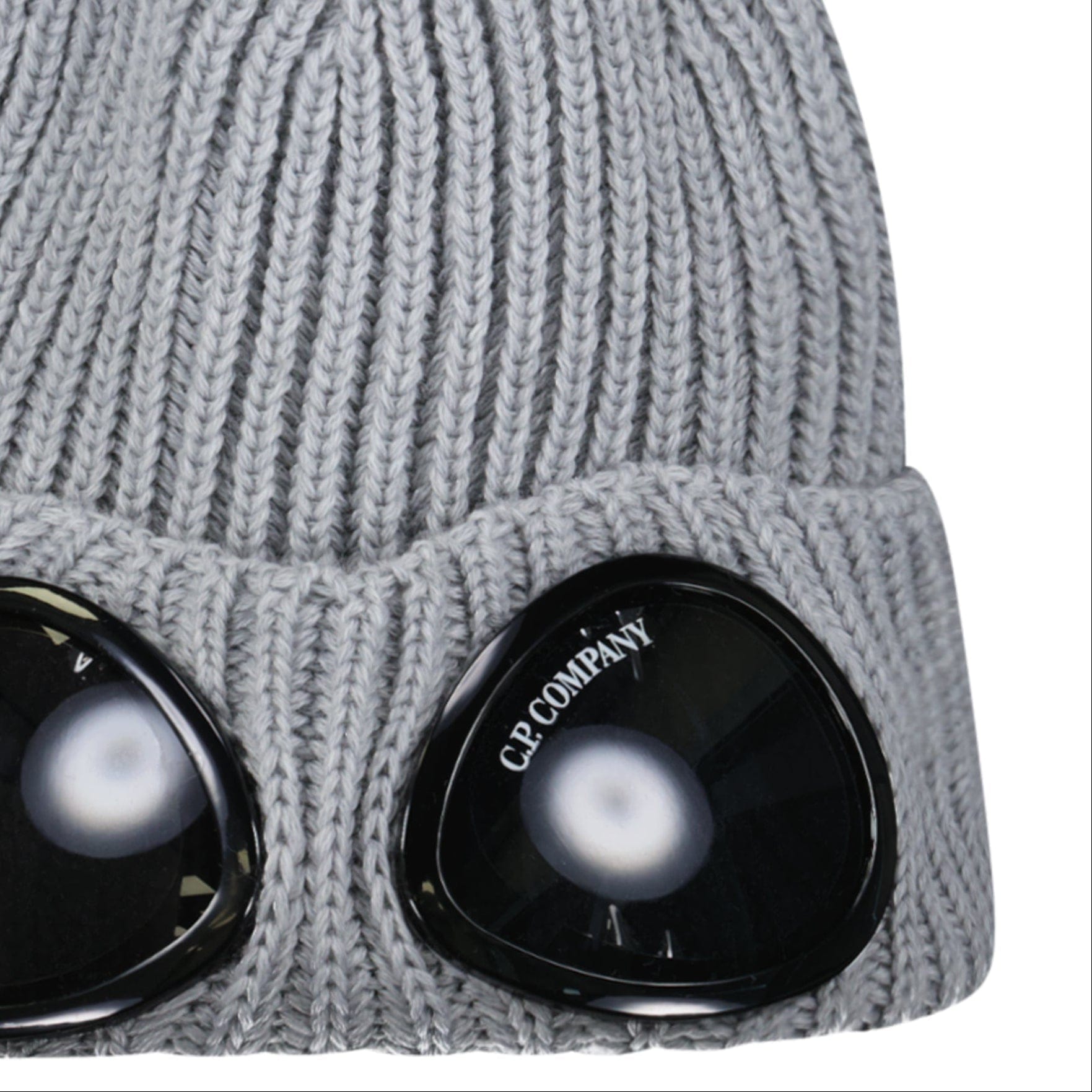 CP Company Extrafine Merino Wool Goggle Beanie in Grey - Kick Game
