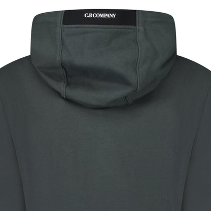 CP Company Lens Diagonal Raised Hooded Fleece Dark Shadow Grey - Kick Game