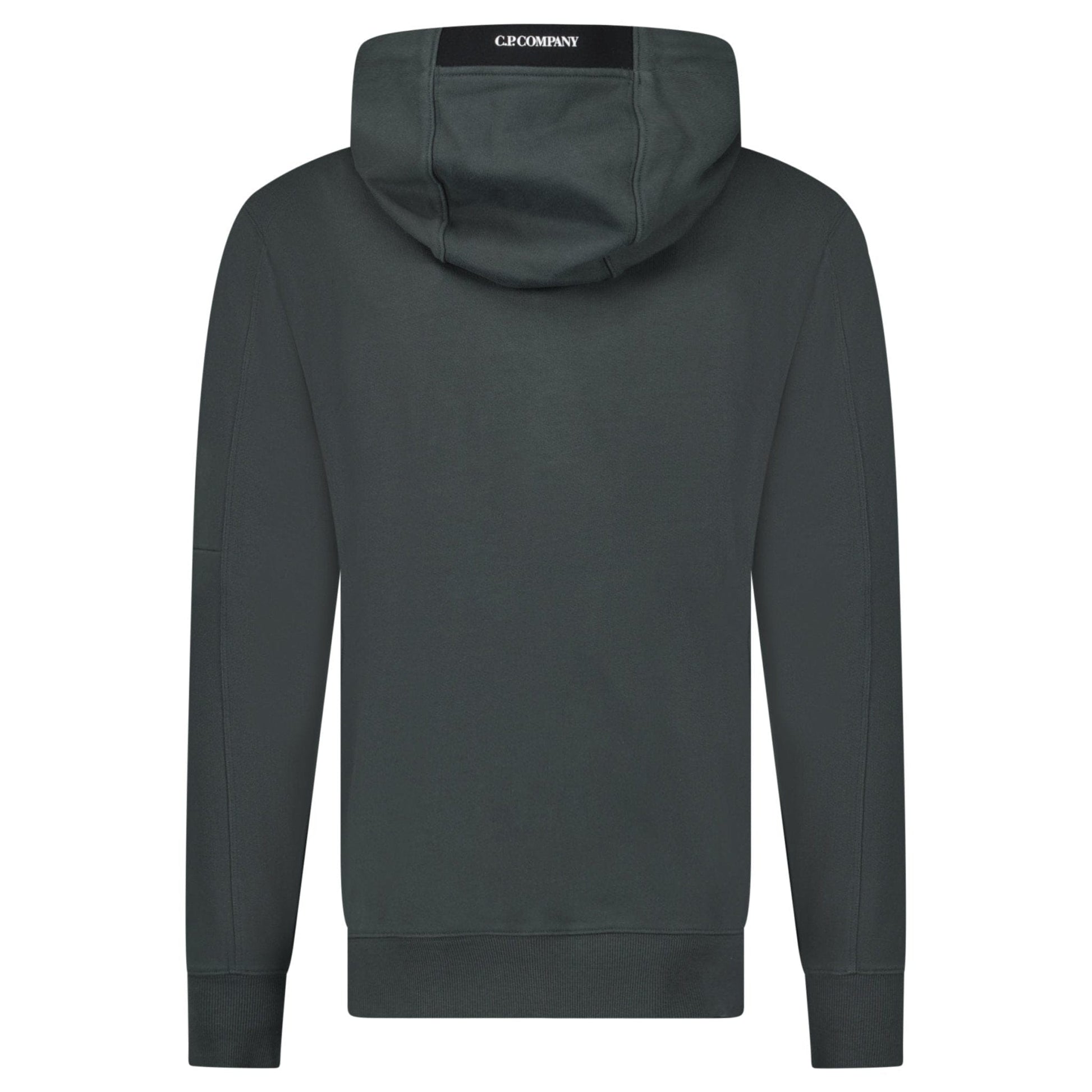 CP Company Lens Diagonal Raised Hooded Fleece Dark Shadow Grey - Kick Game