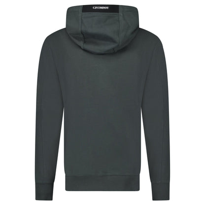 CP Company Lens Diagonal Raised Hooded Fleece Dark Shadow Grey - Kick Game