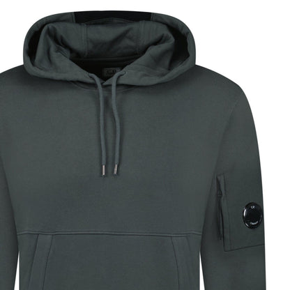 CP Company Lens Diagonal Raised Hooded Fleece Dark Shadow Grey - Kick Game