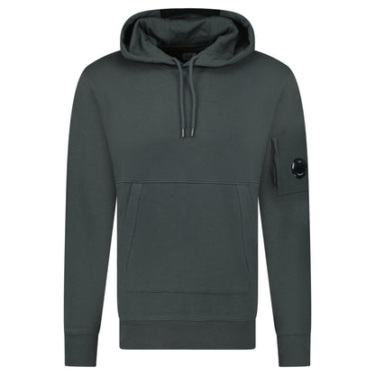CP Company Lens Diagonal Raised Hooded Fleece Dark Shadow Grey - Kick Game